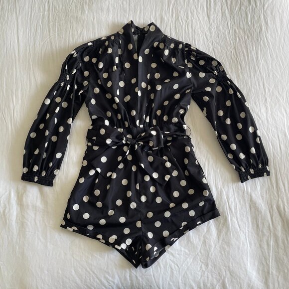 Zara Polka Dot Mini Jumpsuit (sz M) - Picture 2 of 8